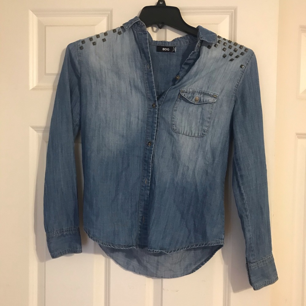 BDG denim shirt with rhinestones